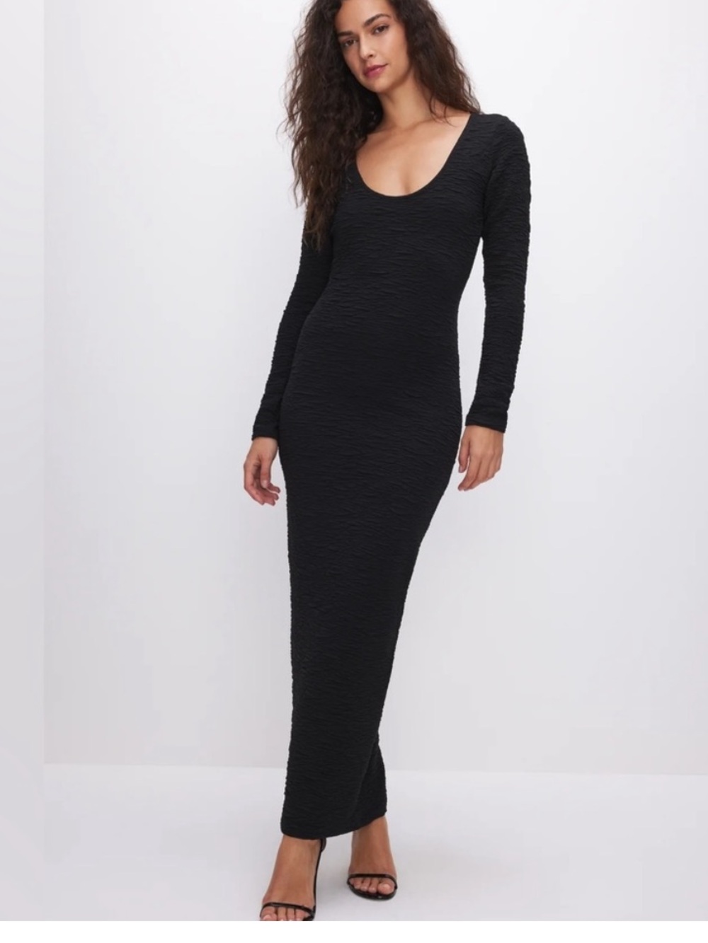 Good American Bodycon Maxi Dress textured